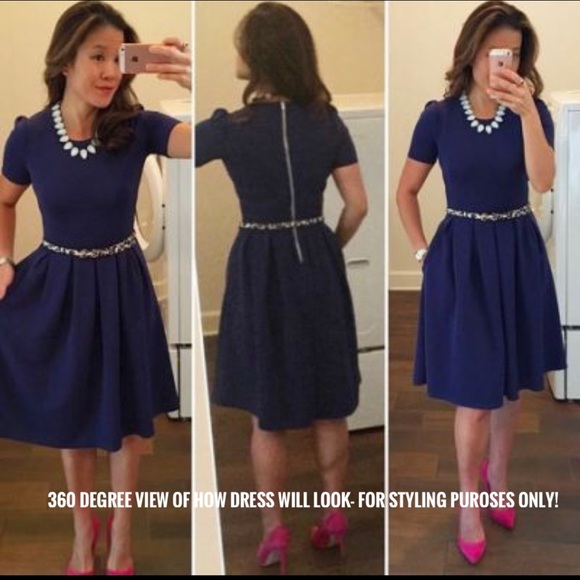 Amelia size S dress with pockets— purple/white - Picture 3 of 7